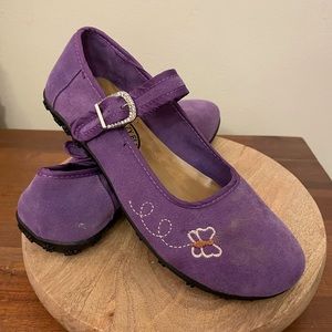Suede Ballet Flats, Purple, Embroidery details, EU 36, US 6